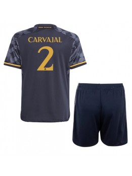 Otroški Nogometna dresi replika Real Madrid Daniel Carvajal #2 Gostujoči 2023-24 Kratek rokav (+ hlače)